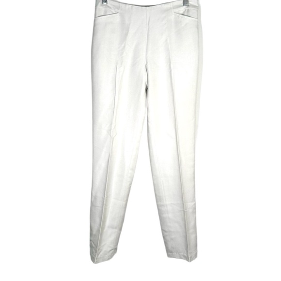 J. McLaughlin Slater Slim Pant NWT Silk White Size 10 - Picture 10 of 10